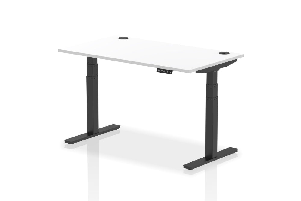 Air Height Adjustable White Desk With Cable Ports