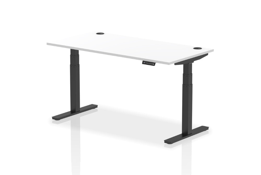 Air Height Adjustable White Desk With Cable Ports