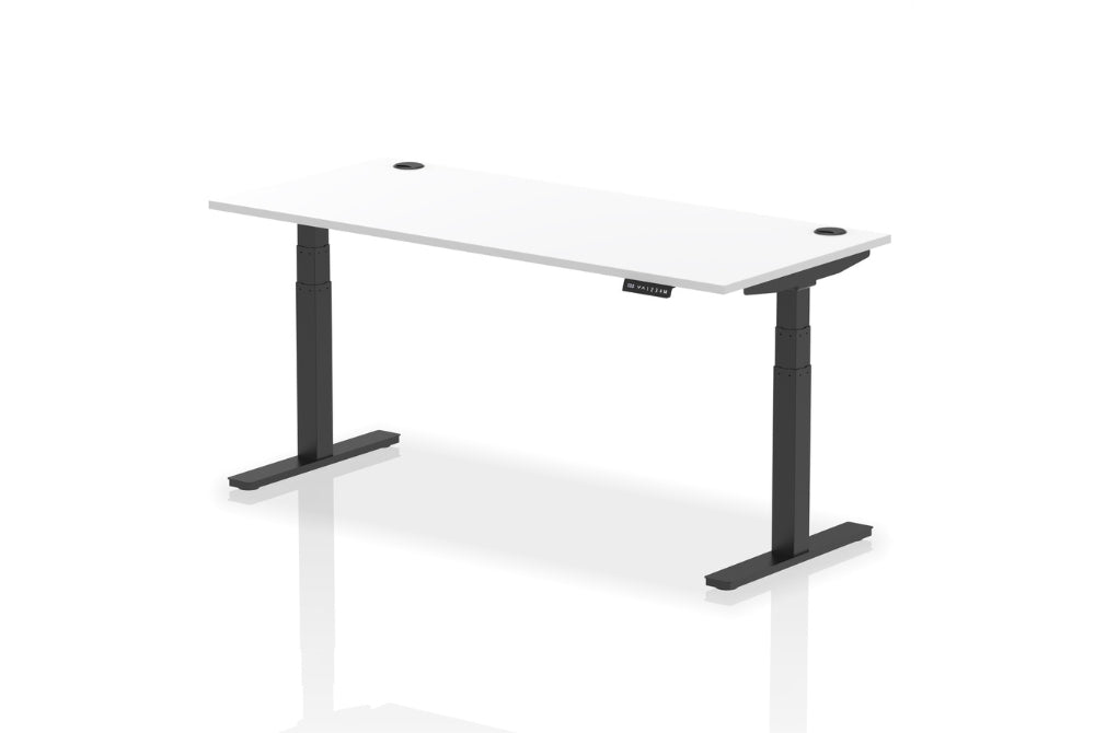 Air Height Adjustable White Desk With Cable Ports