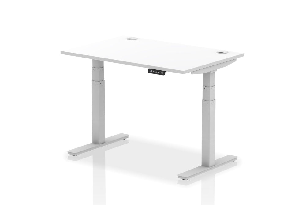 Air Height Adjustable White Desk With Cable Ports
