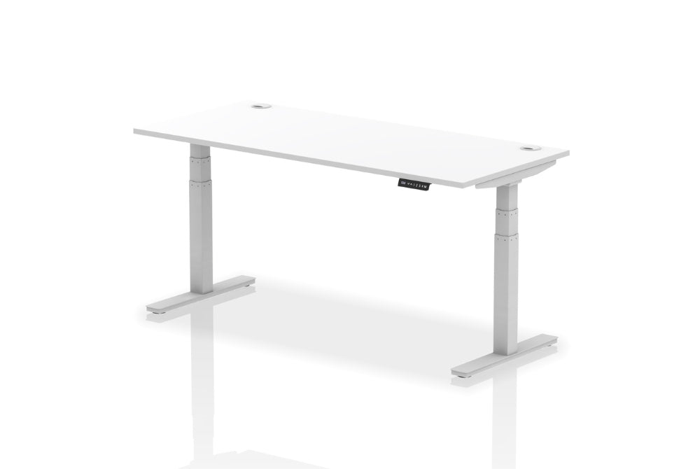 Air Height Adjustable White Desk With Cable Ports