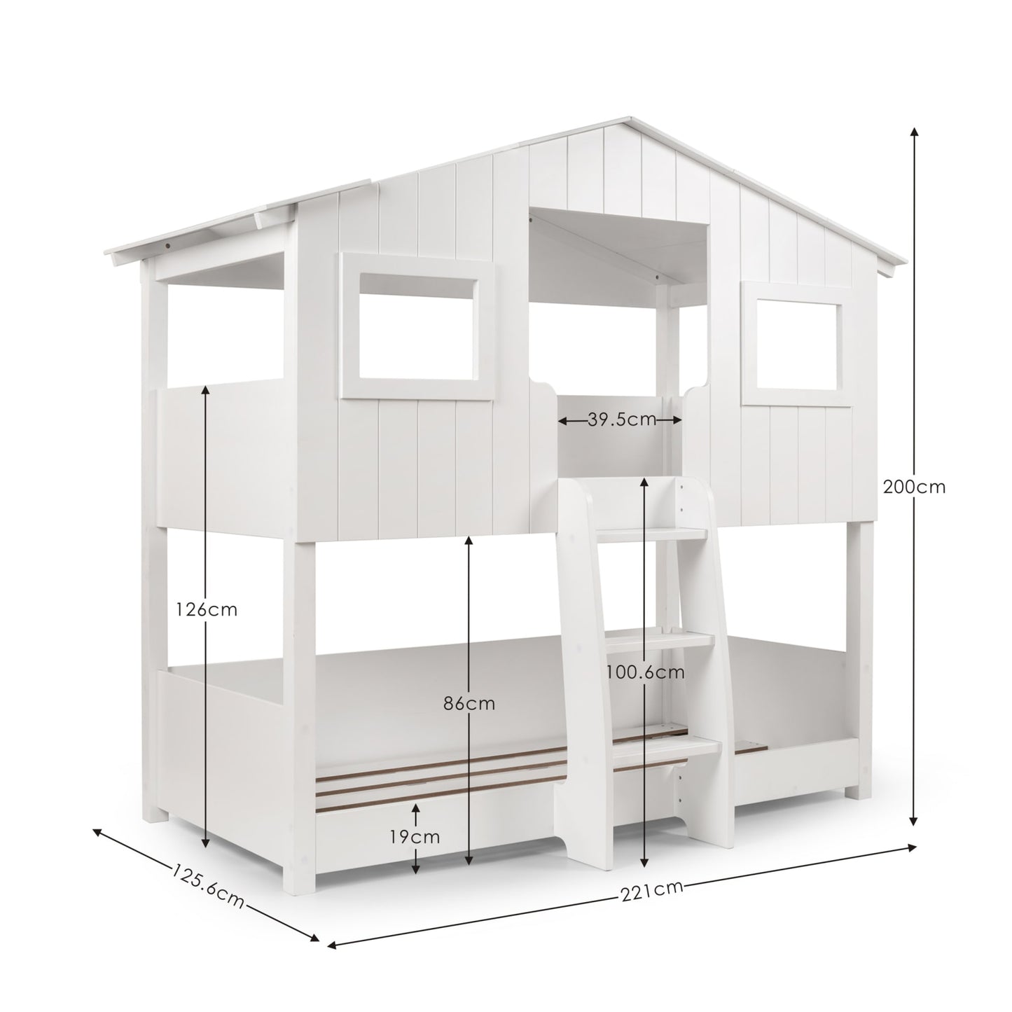 Willow Treehouse White Bunk Bed