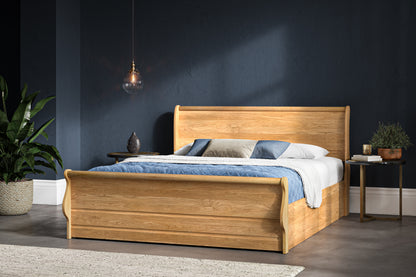 Windsor Solid Oak Double Ottoman Bed