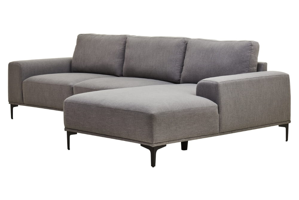  Toulon 3 Seat Grey Fabric Right Chaise Sofa