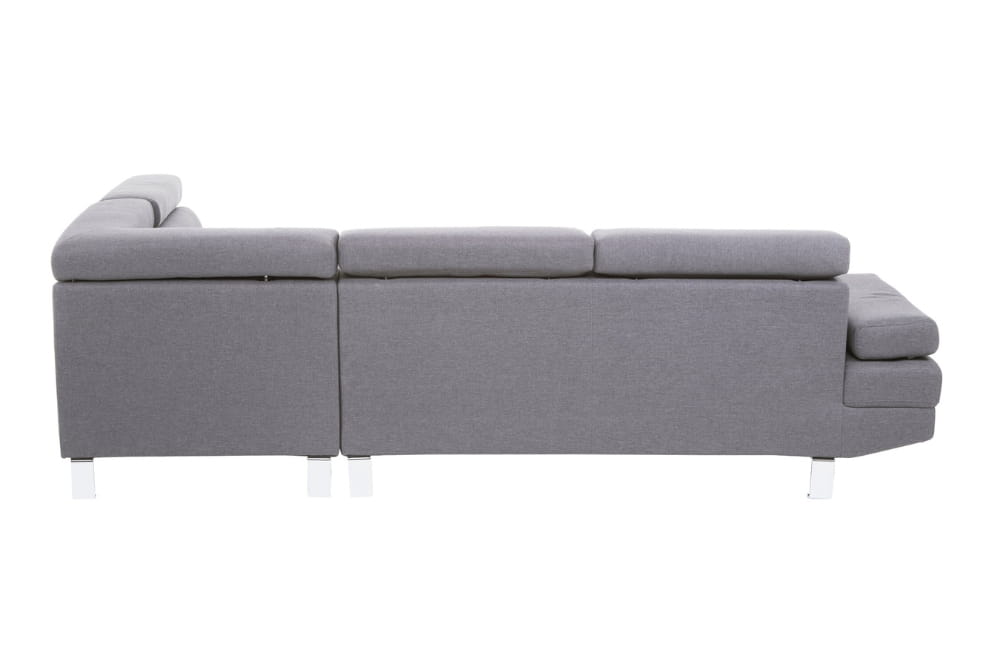 Hanover Grey Linen Corner Sofa with Adjustable Headrests