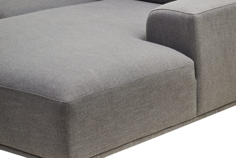  Toulon 3 Seat Grey Fabric Right Chaise Sofa