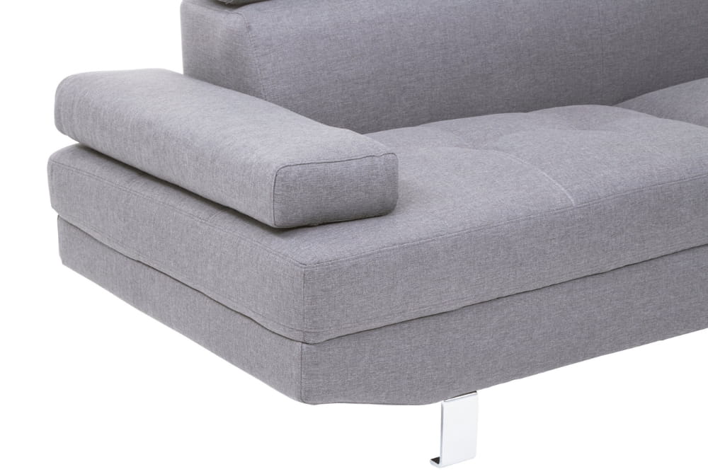 Hanover Grey Linen Corner Sofa with Adjustable Headrests