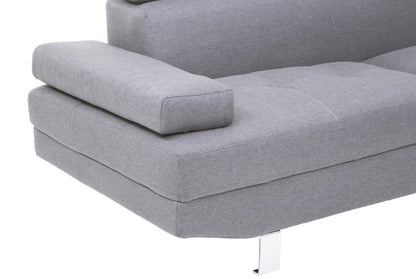 Hanover Grey Linen Corner Sofa with Adjustable Headrests