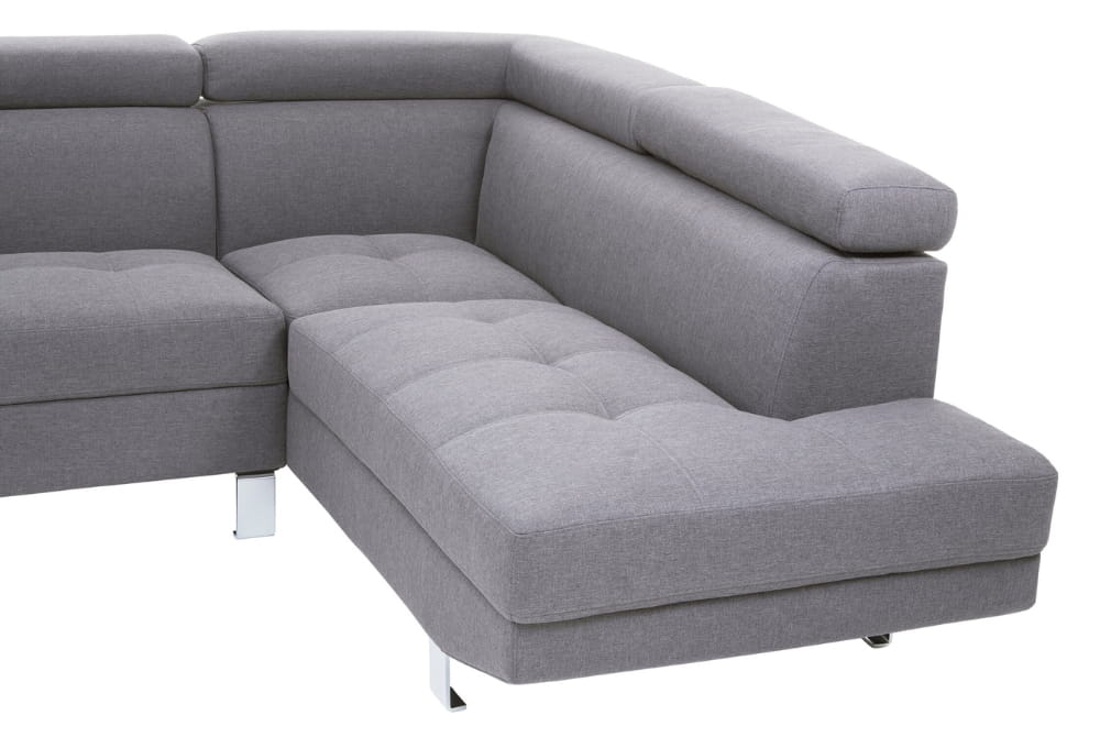 Hanover Grey Linen Corner Sofa with Adjustable Headrests