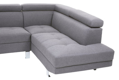 Hanover Grey Linen Corner Sofa with Adjustable Headrests