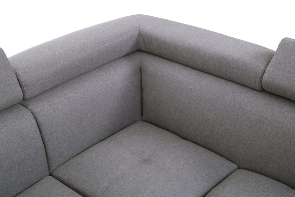 Hanover Grey Linen Corner Sofa with Adjustable Headrests