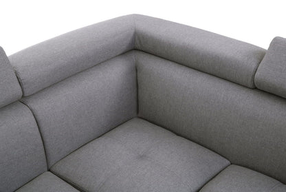 Hanover Grey Linen Corner Sofa with Adjustable Headrests