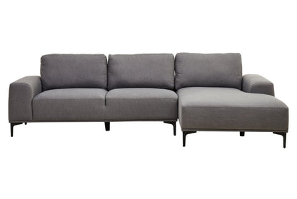  Toulon 3 Seat Grey Fabric Right Chaise Sofa