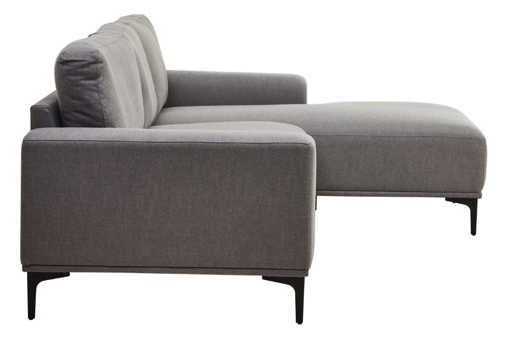  Toulon 3 Seat Grey Fabric Right Chaise Sofa