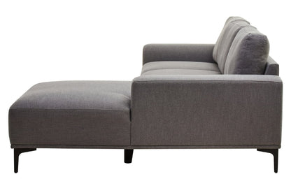  Toulon 3 Seat Grey Fabric Right Chaise Sofa