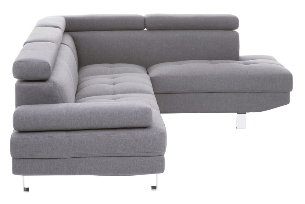 Hanover Grey Linen Corner Sofa with Adjustable Headrests
