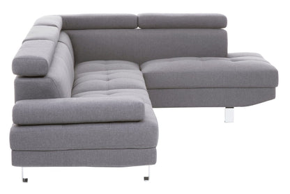 Hanover Grey Linen Corner Sofa with Adjustable Headrests