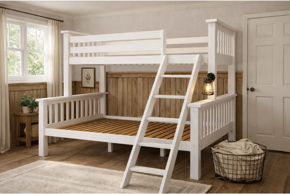 Lucca Triple White Bunk Bed