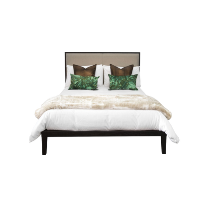 Orchid Bed in Wenge with Beige Fabric King Size