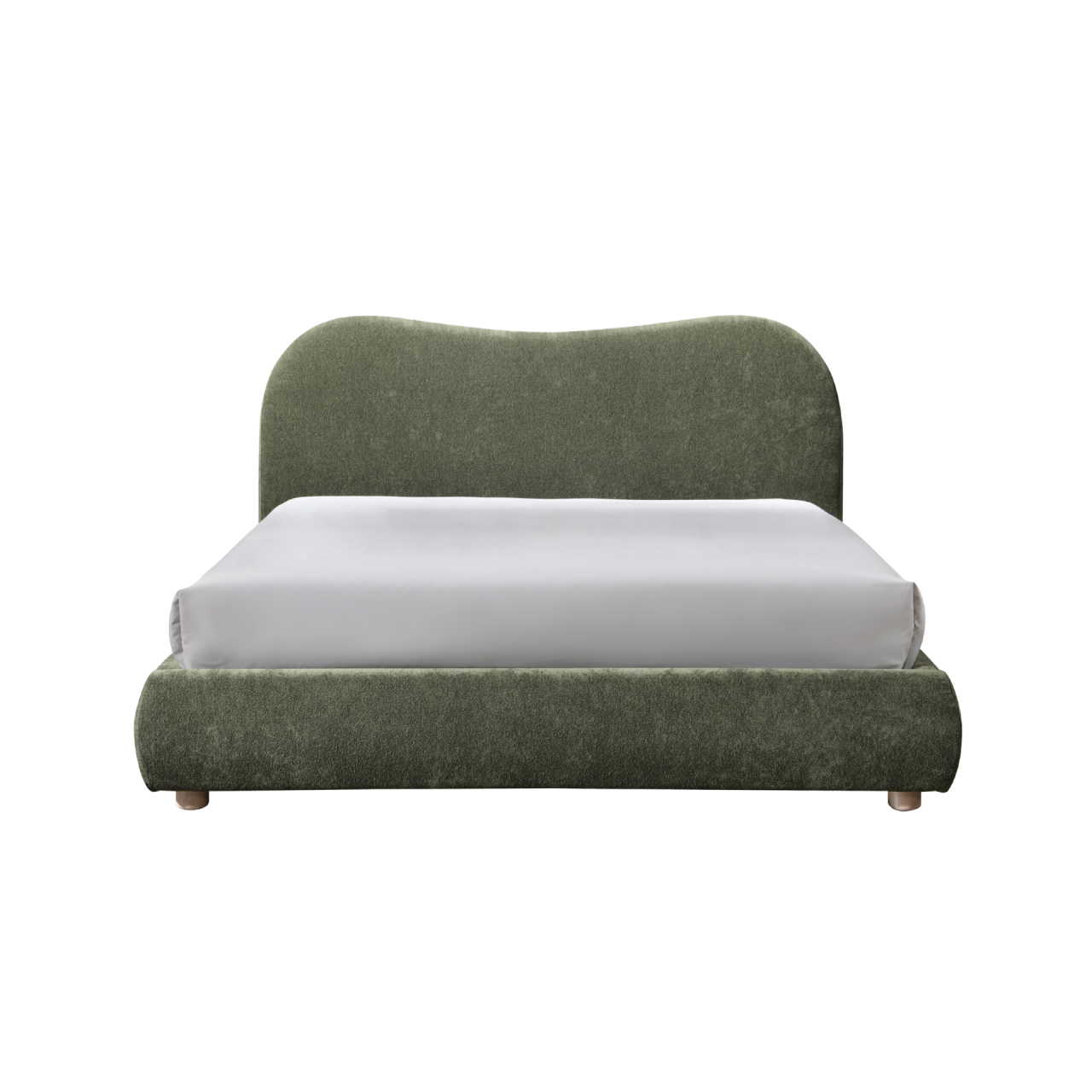Wave Bed in Olive Soft Weave King Size