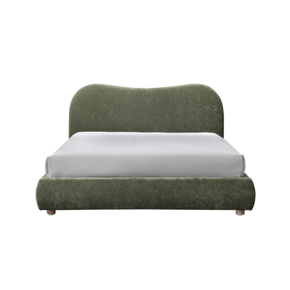 Wave Bed in Olive Soft Weave King Size